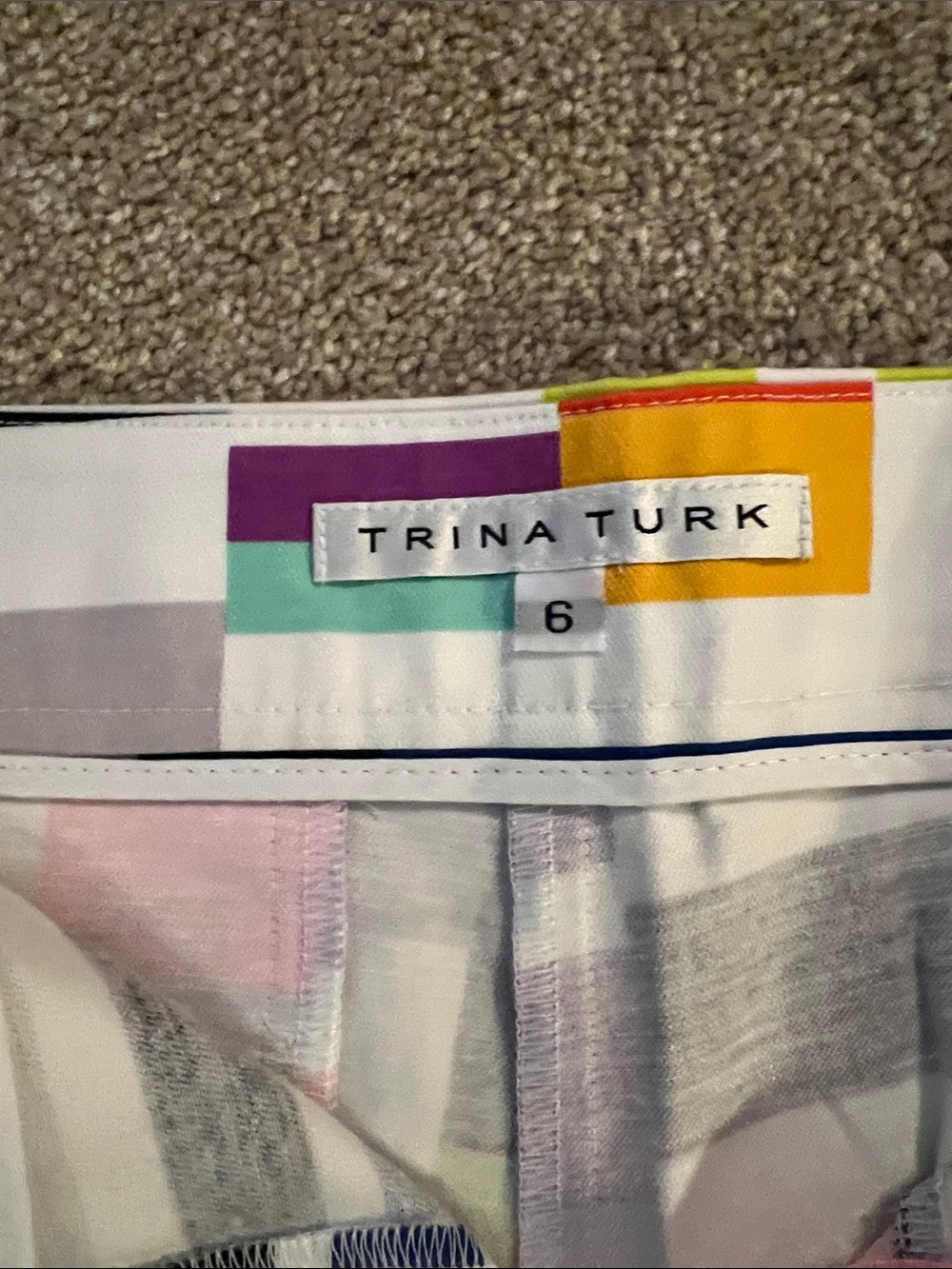 Trina Turk Multicolor Geometric Block Print Shorts. Size 6. EUC. No flaws. - Picture 2 of 4